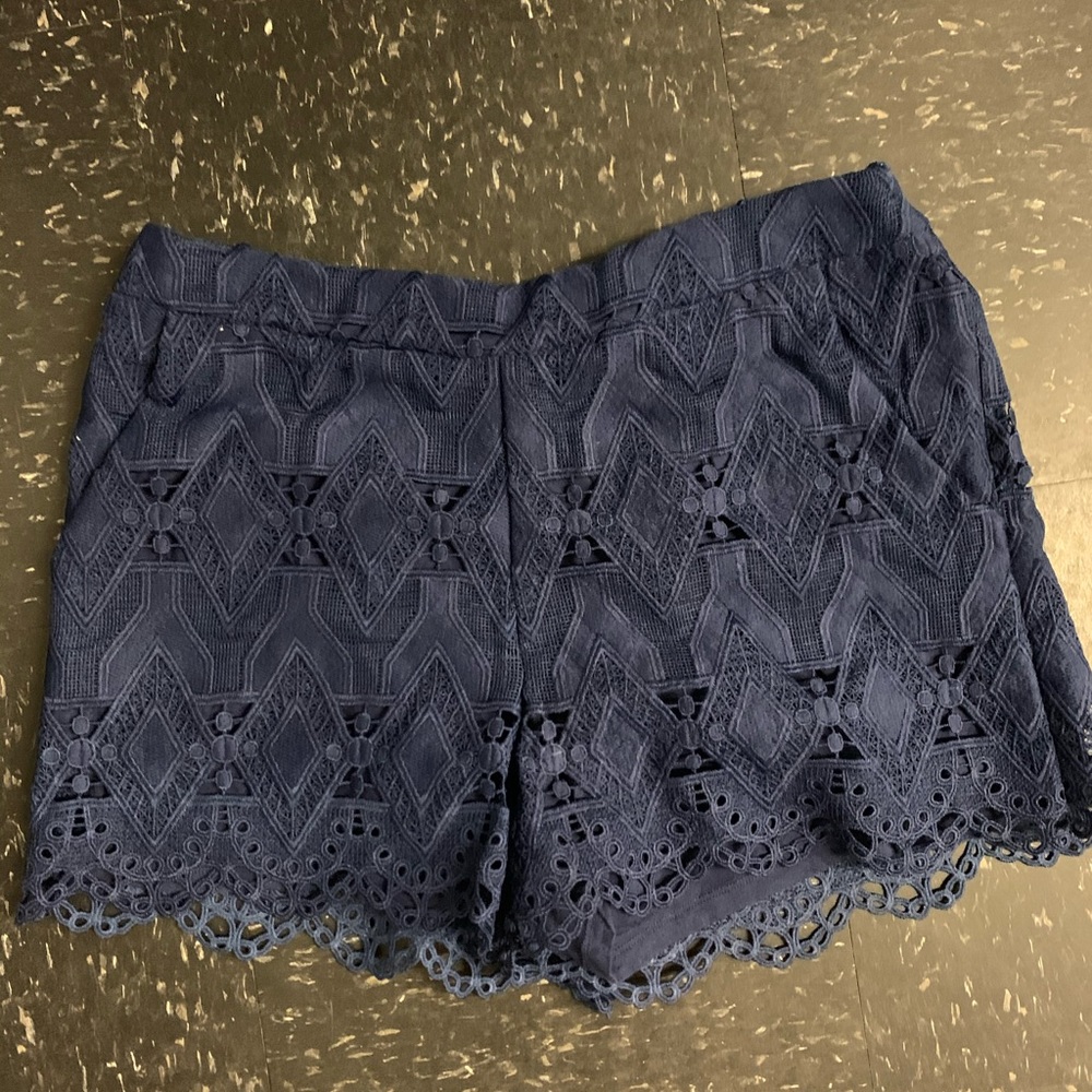 Navy Lace Shorts